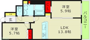 リバーカントリーガーデン京橋の物件間取画像